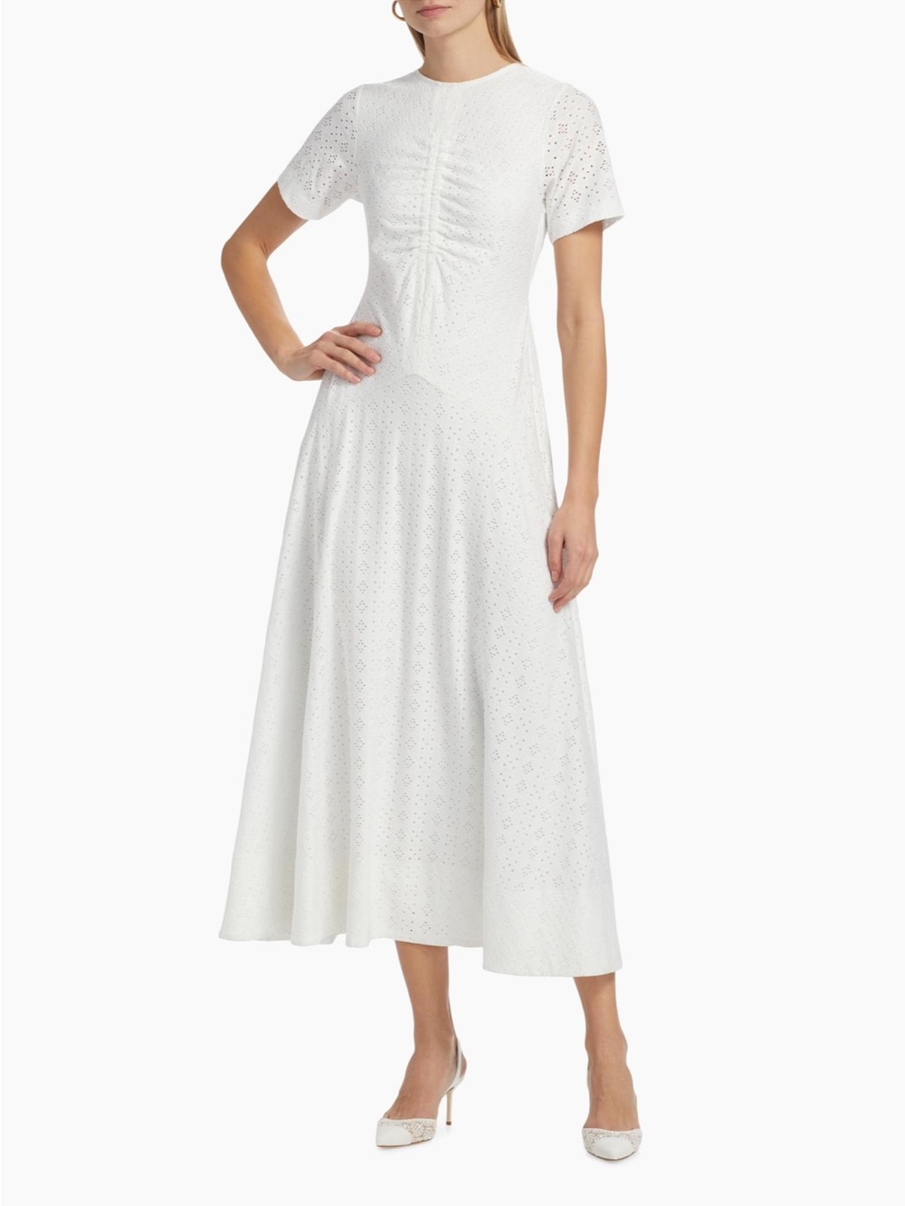 Derek Lam 10 Crosby Olympia Eyelet Ruched Dress